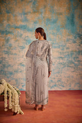 Grey embroidered suit
