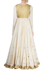 Off White Embroidered Anarkali Kurta Set