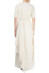 Off White Draped Maxi