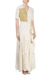Off White Draped Maxi