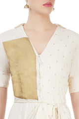 Off White Draped Maxi