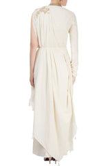 Off White Embroidered Maxi
