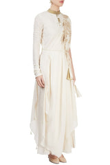 Off White Embroidered Maxi
