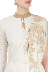 Off White Embroidered Maxi