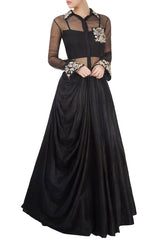 Black Embroidered Skirt Set