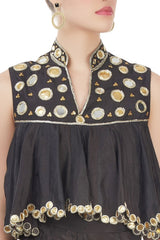 Black Embroidered Sari