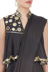 Black Embroidered Sari
