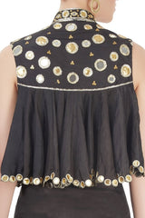 Black Embroidered Sari