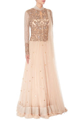 Peach Swarovski Stone Work Anarkali