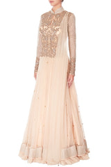 Peach Swarovski Stone Work Anarkali