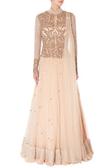 Peach Swarovski Stone Work Anarkali
