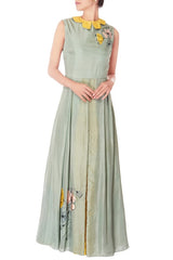 Green & Yellow Double Layered Jumpsuit