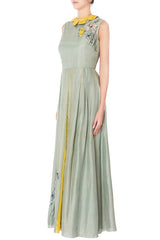 Green & Yellow Double Layered Jumpsuit