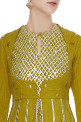 Double Layered Mustard Anarkali Kurta