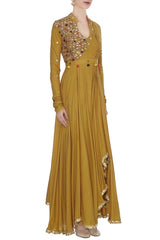 Mustard Anarkali Kurta Set