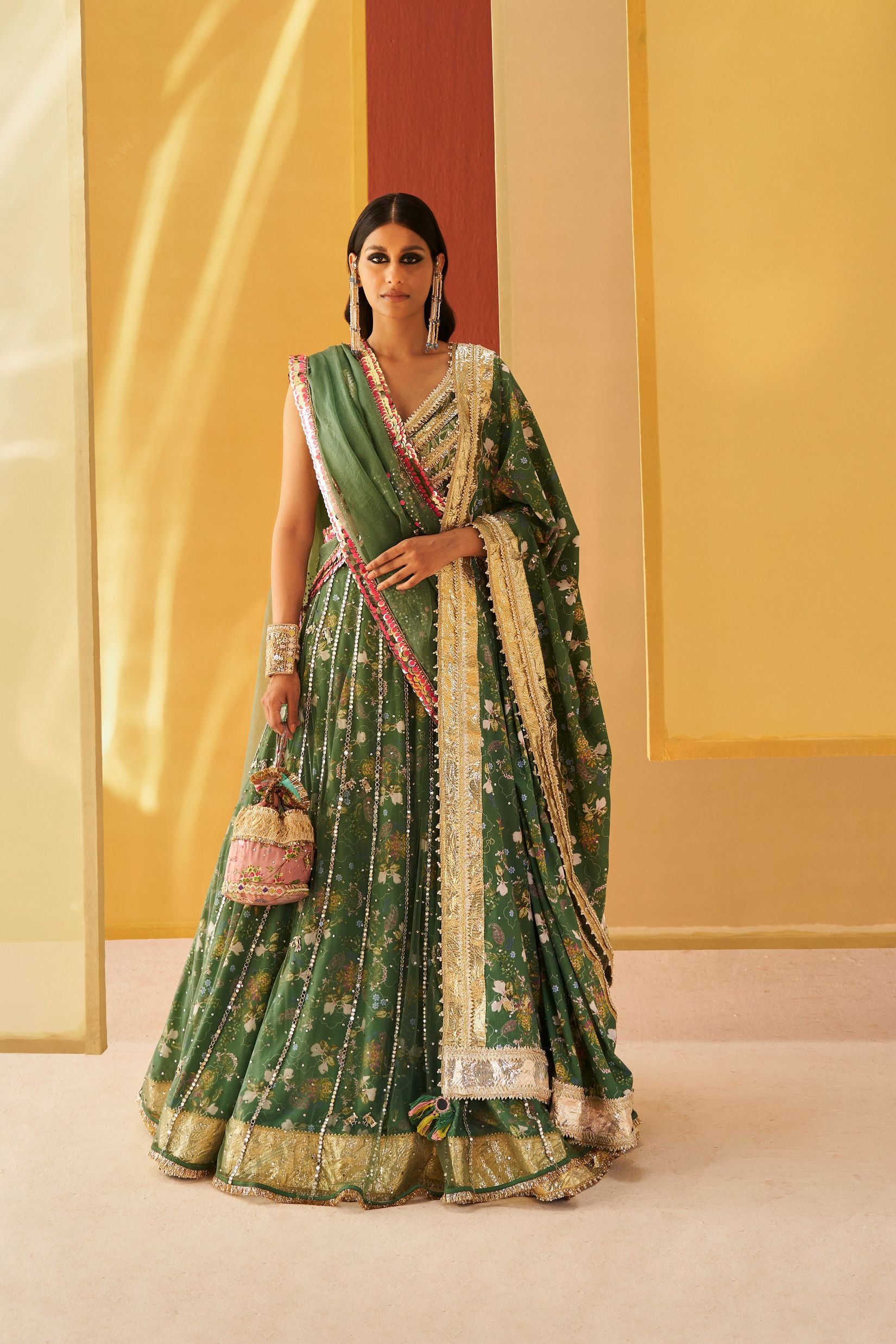 Sage Green Printed Lehenga Priyanka Singh
