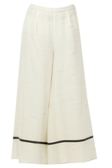 Blue Denim Shirt With Ivory Pants