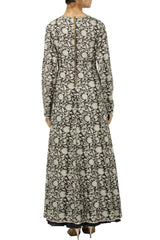 Black Printed Anarkali With Dupatta
