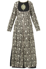 Black Printed Anarkali With Dupatta