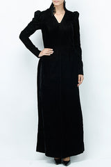 Black Velvet Overcoat With Sequin Pants