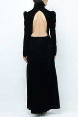 Black Velvet Overcoat With Sequin Pants