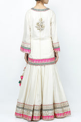 White Gota Work Lehenga Set