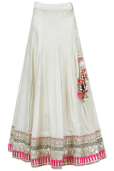 White Gota Work Lehenga Set