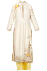 Powder Peach Embellished Kurta Set