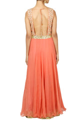 Coral Gota Work Lehenga Set