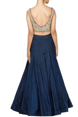 Navy Mirror Work Lehenga Set