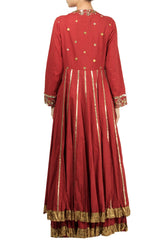 Maroon Anarkali Set