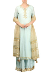 Sky Blue Embellished Kurta Set
