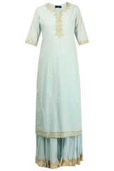 Sky Blue Embellished Kurta Set