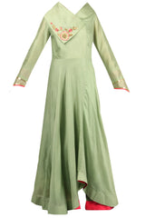 Olive Green Anarkali Dress With Dupatta