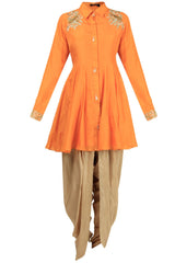 Orange Kurta & Dhoti Set