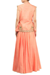 Pink Embroidered Lehenga Set