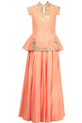 Pink Embroidered Lehenga Set