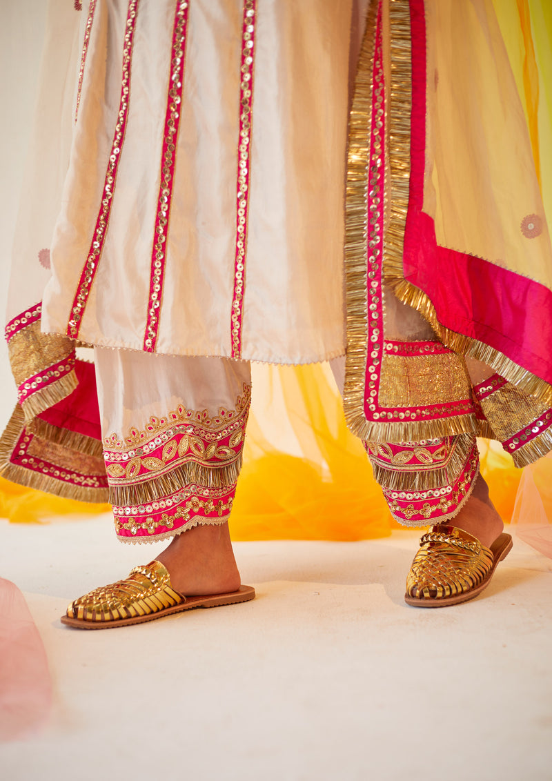 Ivory & Hot Pink Salwar Suit