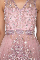 Lavender Embroidered Lehenga Set