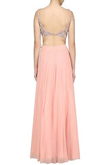 Pink Cutdana Embroidered Lehenga Set