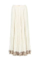 Off White Double Layer Anarkali Set