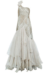 Grey Fully Embellished Flared Gown