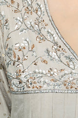 Grey Peplum Tunic & Dhoti Set