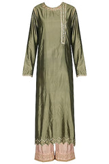 Olive Green Latkan Kurta Set
