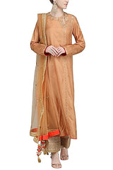 Dark Bronze Embroidered Kurta Set