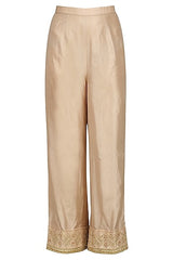 Beige Resham Embroidered Kurta Set