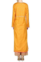 Mustard Sequins Kurta & Palazzo Set