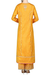 Mustard Embroidered Kurta & Palazzo Set
