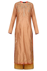 Bronze Embroidered Kurta & Palazzo Set