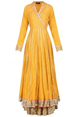 Mustard Embroidered Lehenga Set